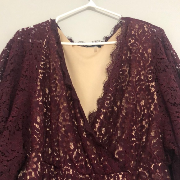 Burgundy Lace Dress - Picture 3 of 4